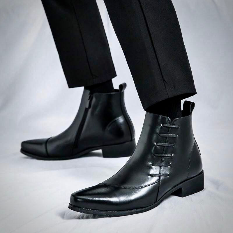 Rodrigo | Elegant Lace-Up Leather Dress Boots Men