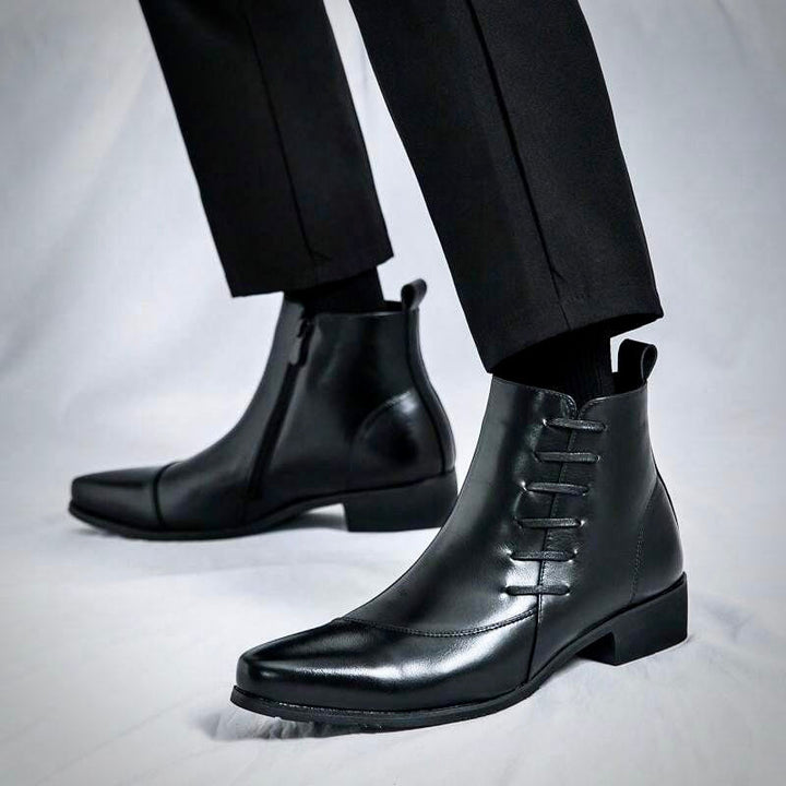 Rodrigo | Elegant Lace-Up Leather Dress Boots Men