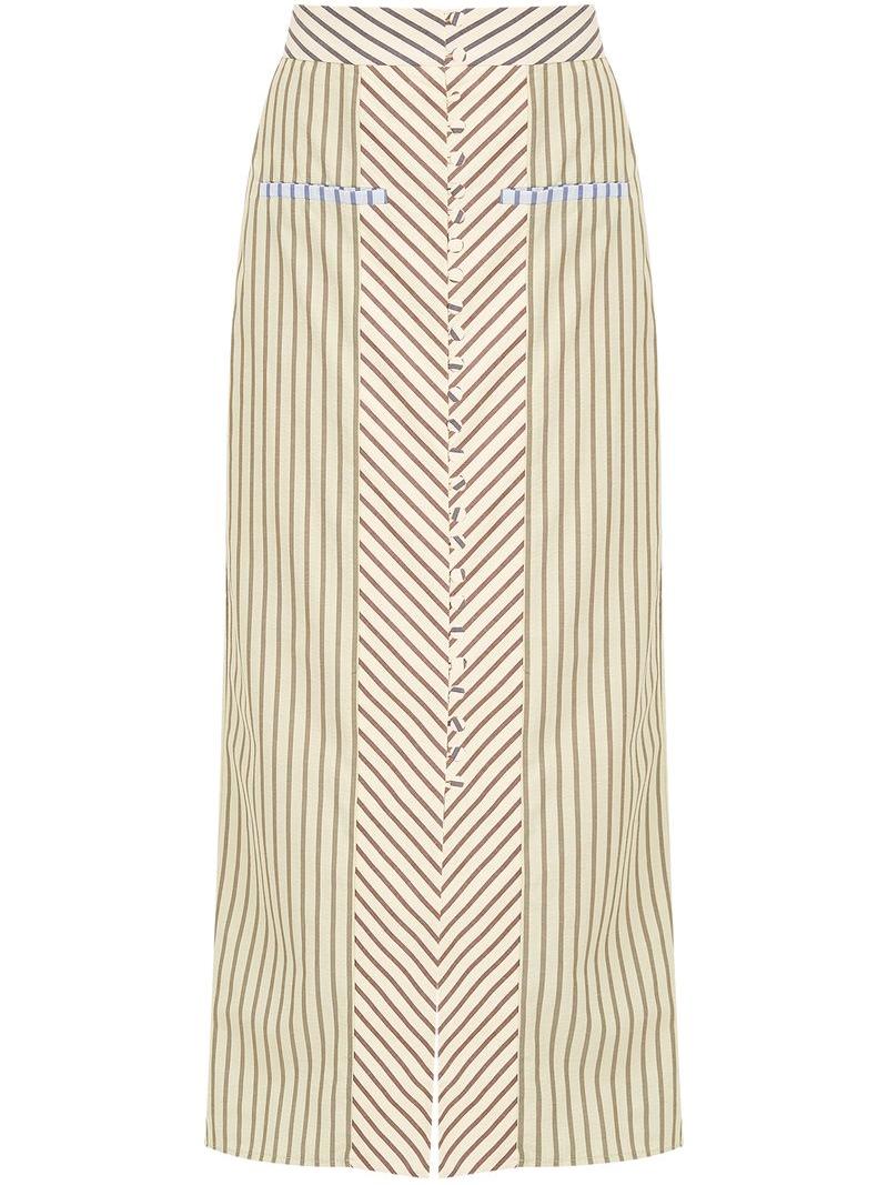 Bethany | Elegant Striped Halter Top Skirt Co-Ord Set