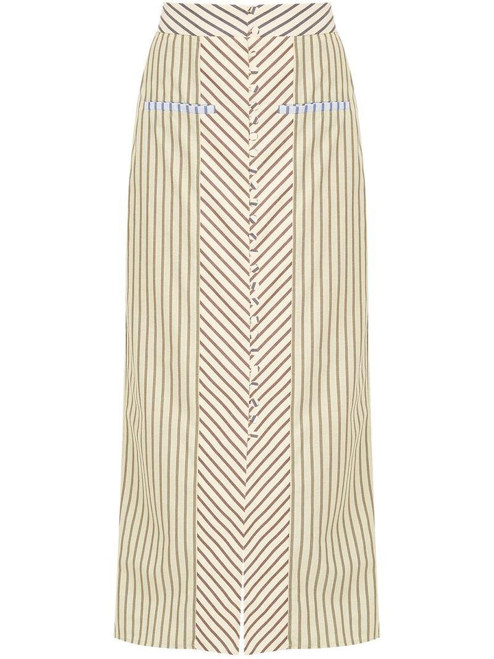 Bethany | Elegant Striped Halter Top Skirt Co-Ord Set