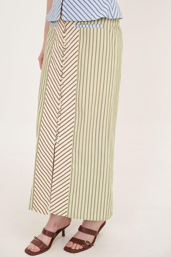 Bethany | Elegant Striped Halter Top Skirt Co-Ord Set