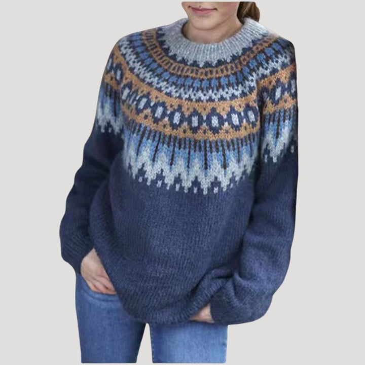 Cordelia | Elegant Fair Isle Chunky Knit Oversized Sweater