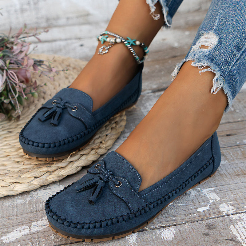 Evelyn | Stylish Bow Detail Slip-On Loafers