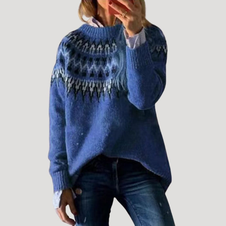 Cordelia | Elegant Fair Isle Chunky Knit Oversized Sweater