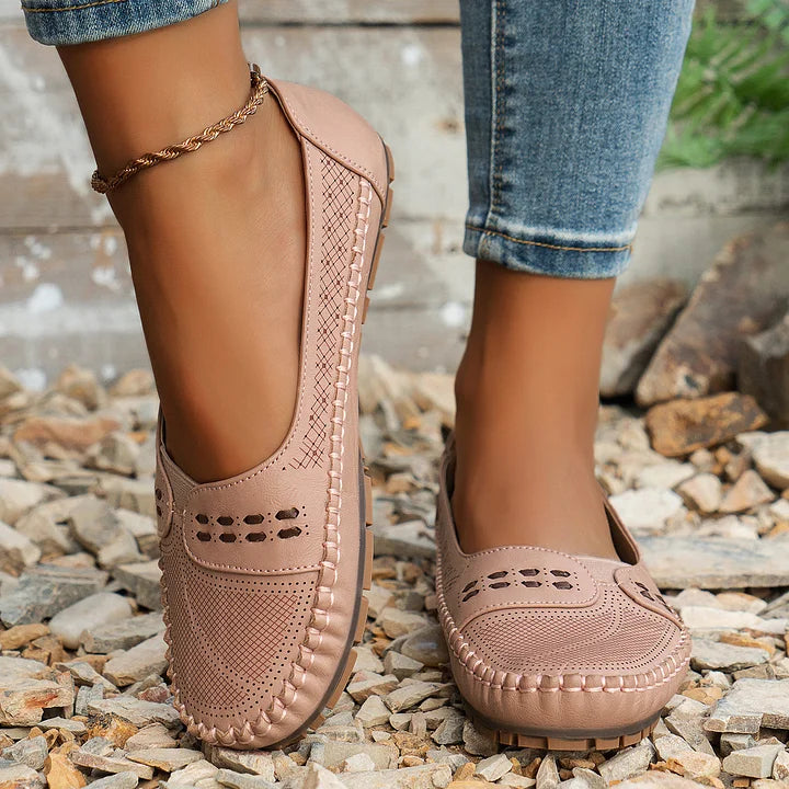 Eliza | Chic Perforated Orthopedic Flat Shoes With Arch Support