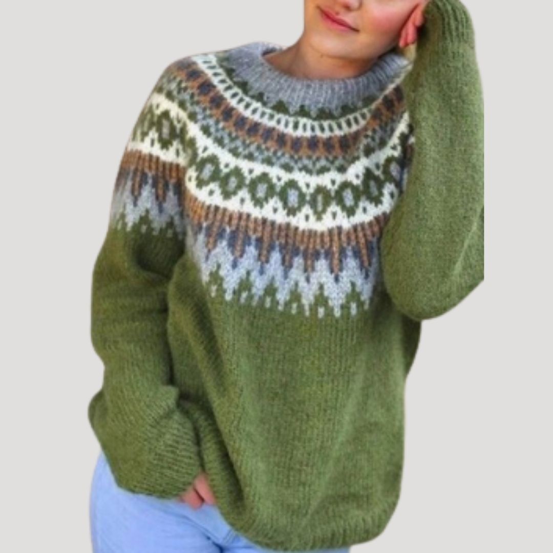 Elise | Stylish Fair Isle Chunky Knit Oversized Sweater