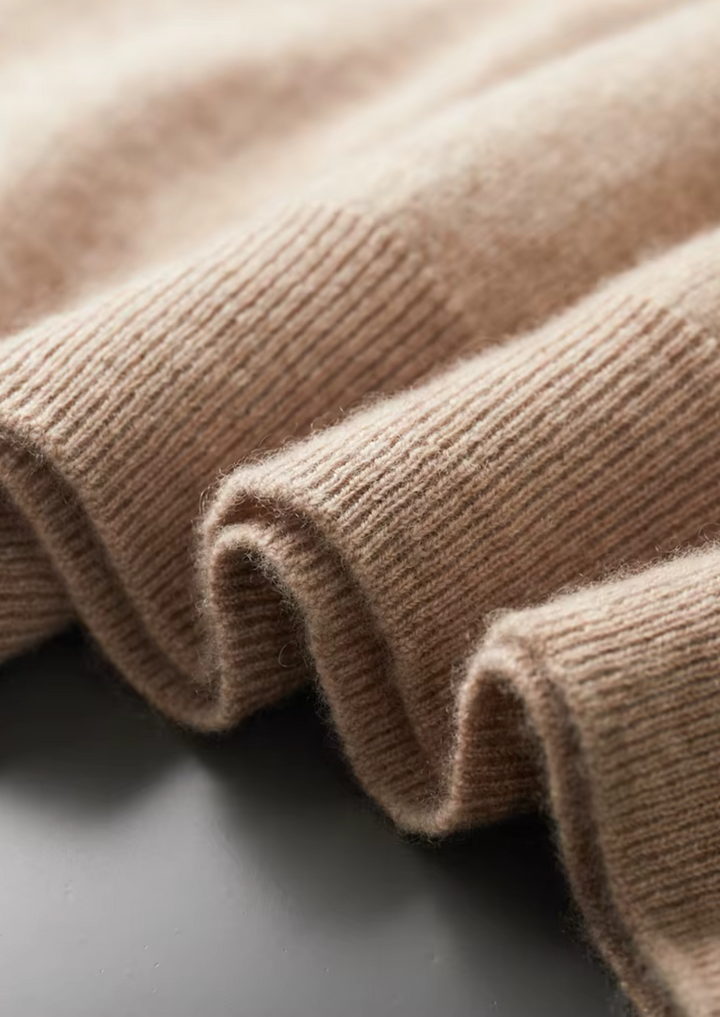 Anastasia | Elegant Mock Neck Short Sleeve Cashmere Sweater