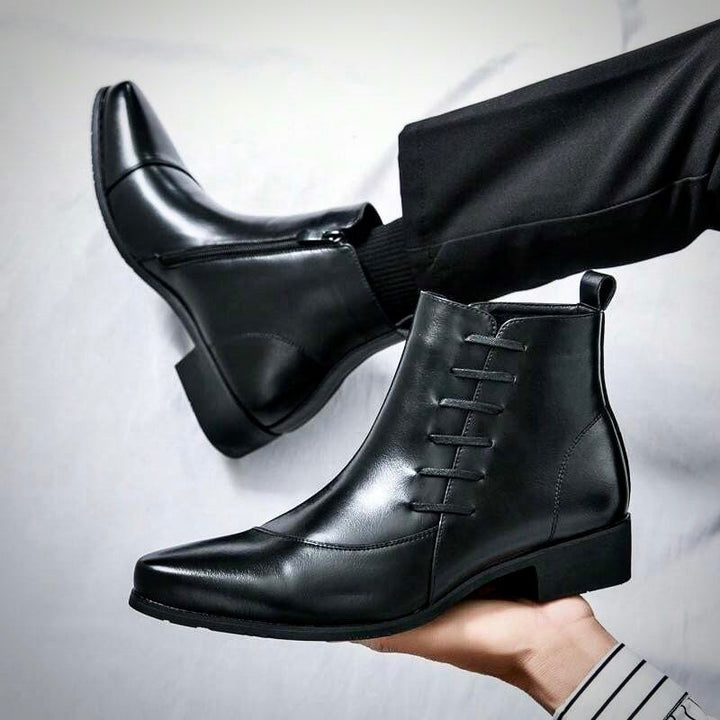 Rodrigo | Elegant Lace-Up Leather Dress Boots Men