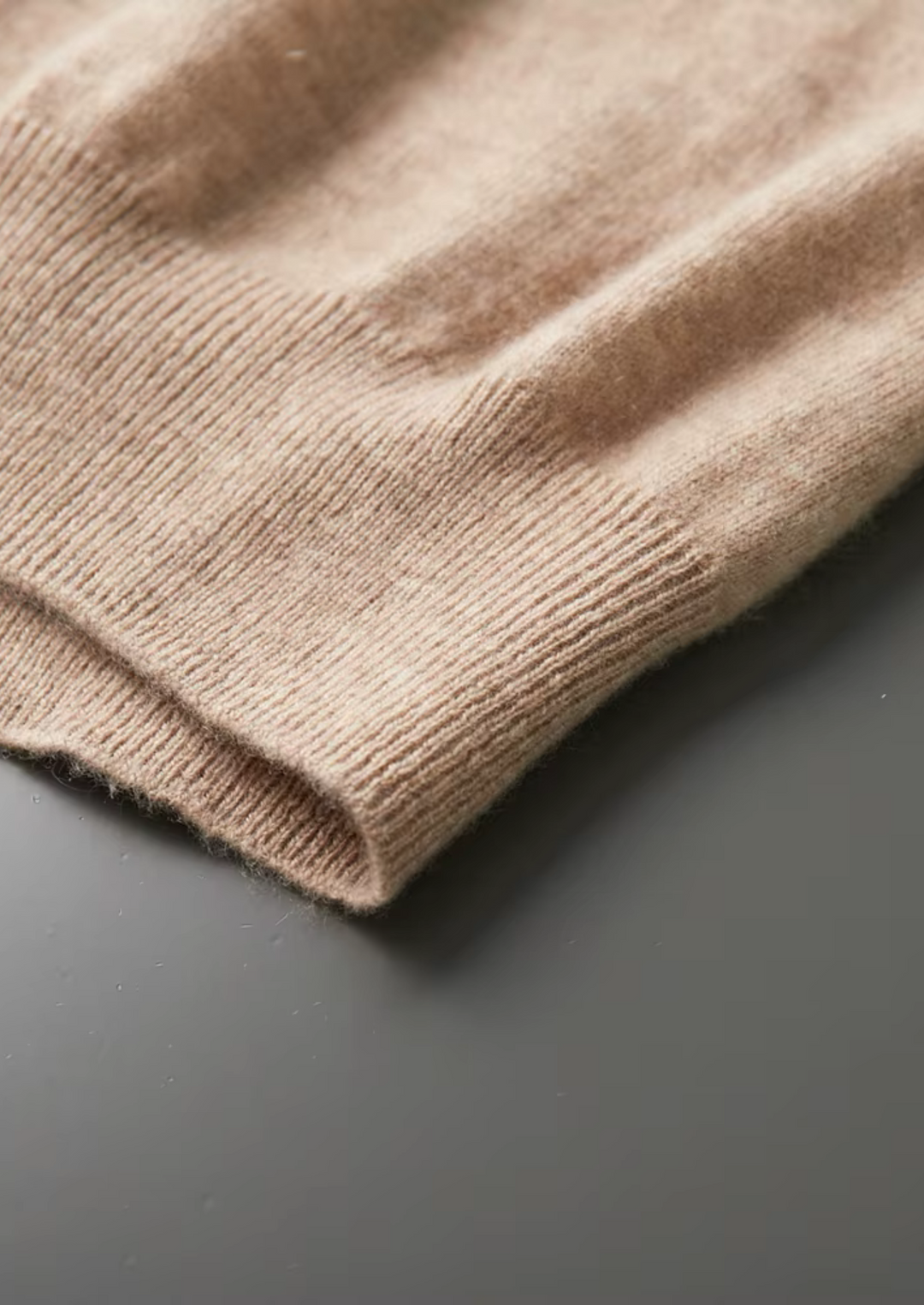 Anastasia | Elegant Mock Neck Short Sleeve Cashmere Sweater