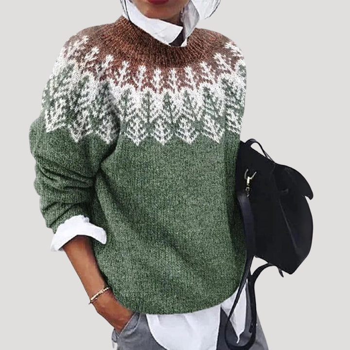 Imogen | Elegant Fair Isle Nordic Pattern Crew Neck Sweater