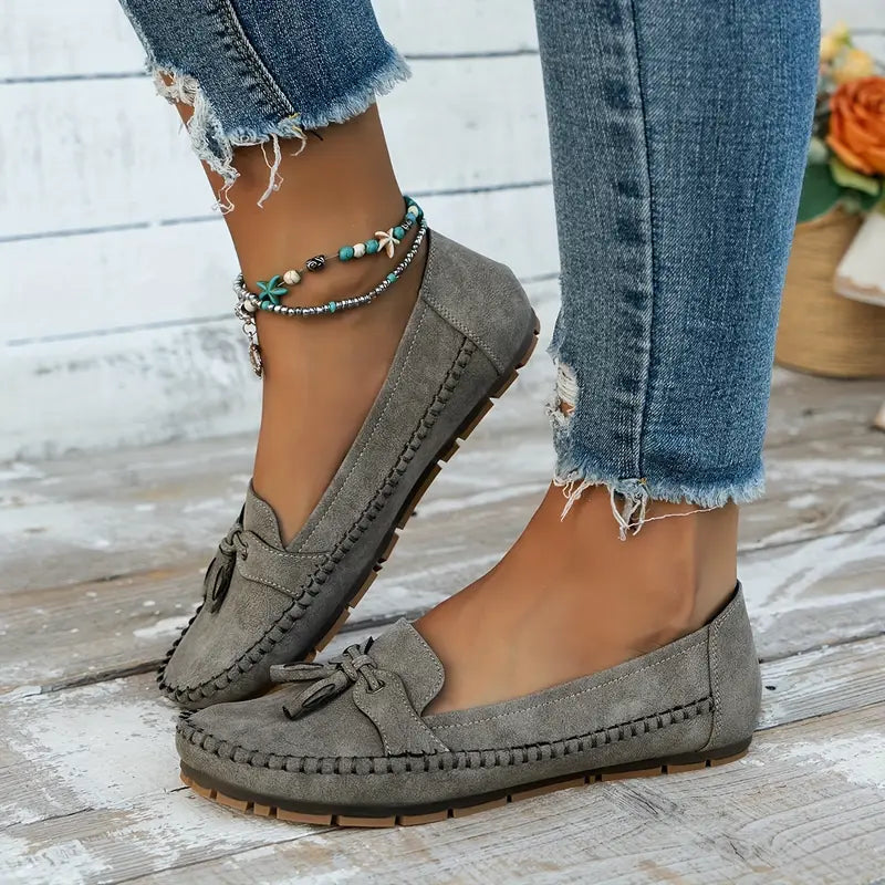 Evelyn | Stylish Bow Detail Slip-On Loafers
