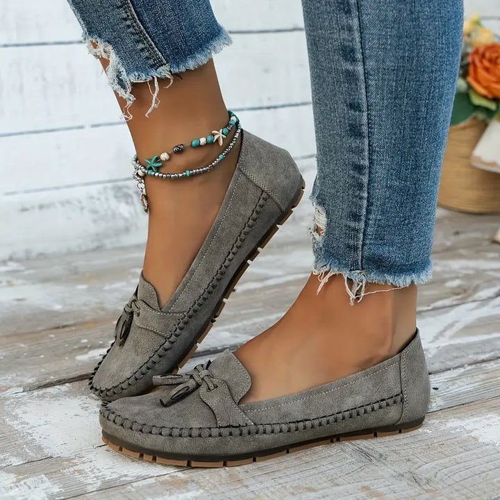 Evelyn | Stylish Bow Detail Slip-On Loafers