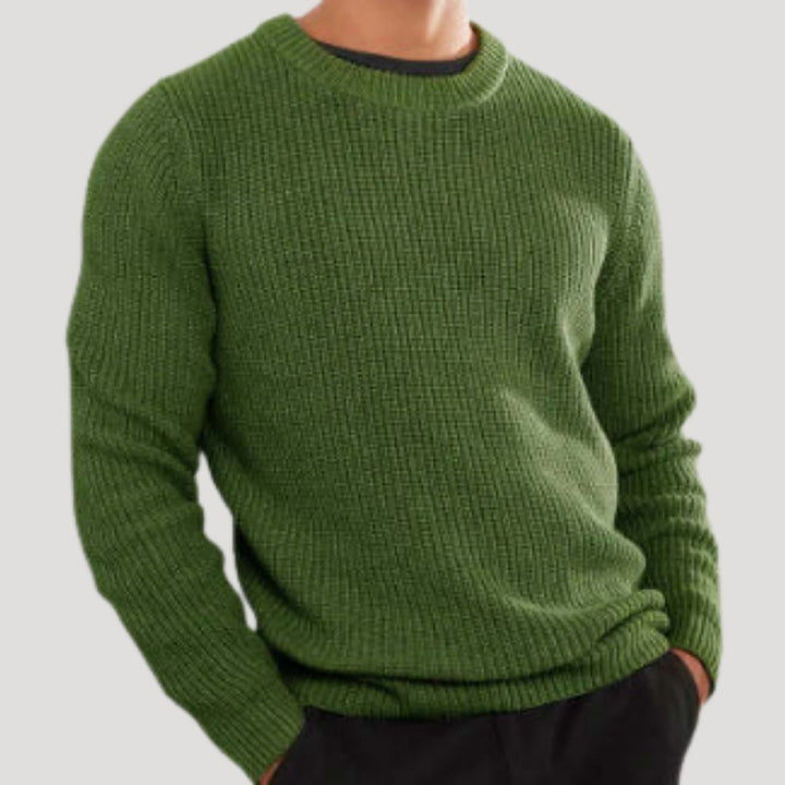 Juliana | Stylish Men's Crew Neck Ribbed Knit Winter Sweater