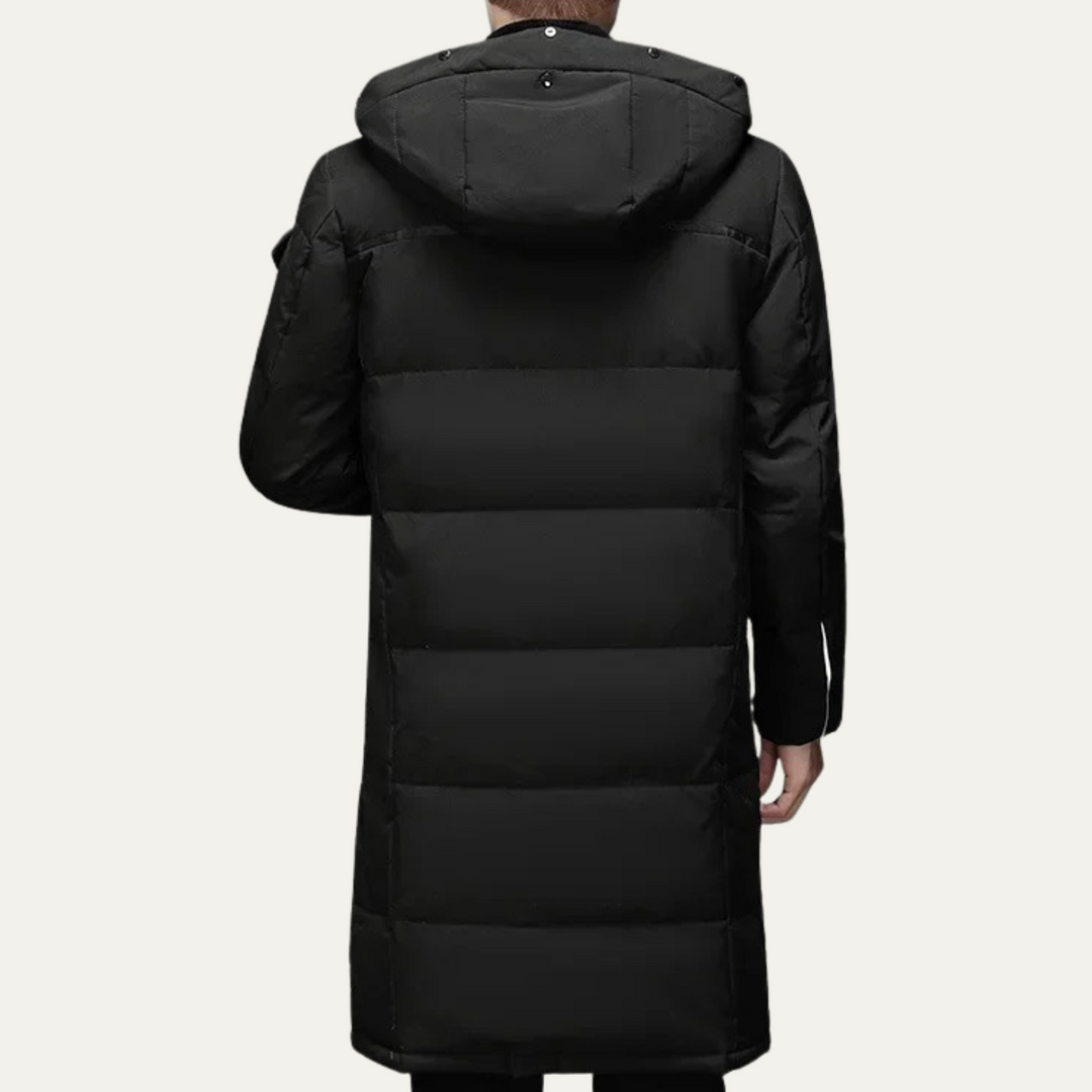 Serena | Sleek Longline Hooded Men's Thermal Puffer Coat