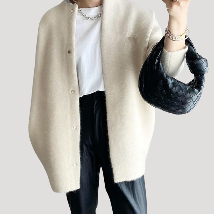 Margot | Elegant Long Button-Up Wool Cardigan With Relaxed Fit
