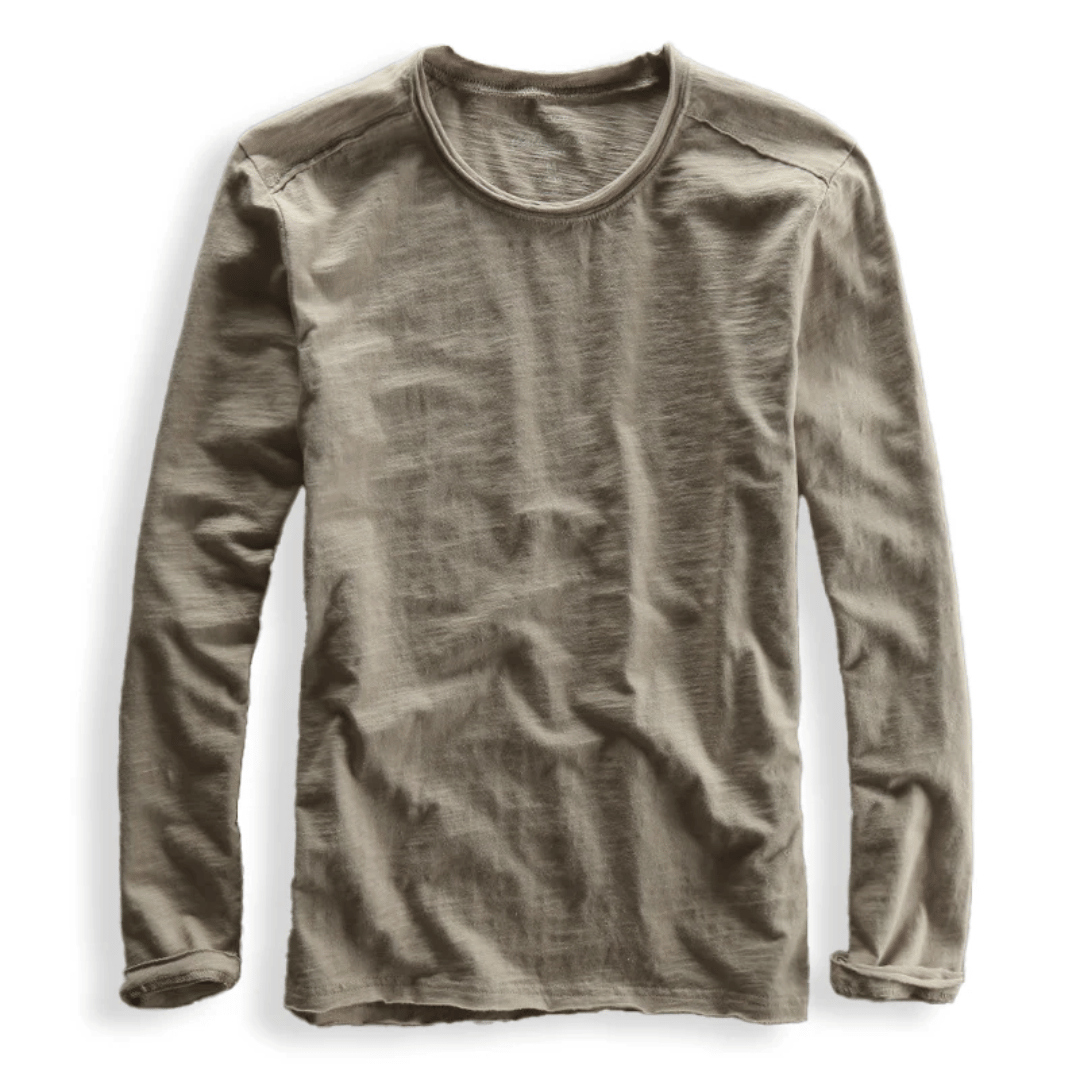 Margot | Elegant Long Sleeve Crew Neck Organic Cotton Shirt