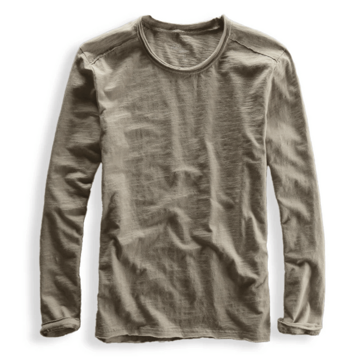 Margot | Elegant Long Sleeve Crew Neck Organic Cotton Shirt