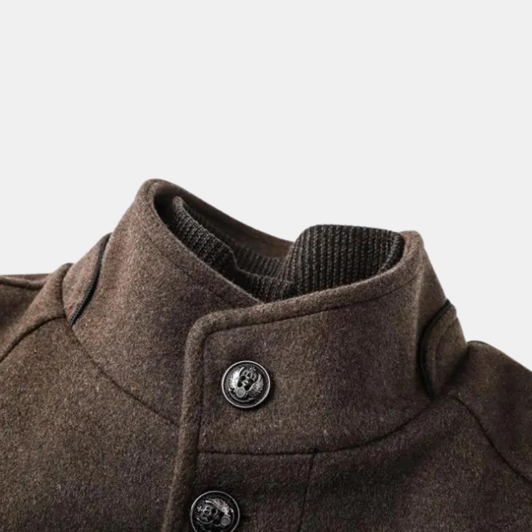 Tilly | Elegant Stand Collar Wool Coat With Quilted Lining