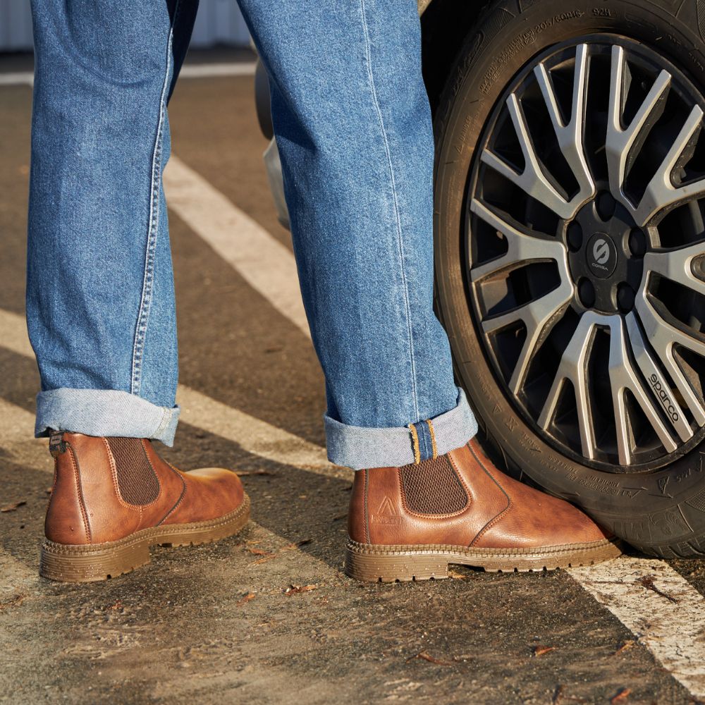 Archer | Steel Toe Leather Chelsea Boots Men - Brown Work Boots