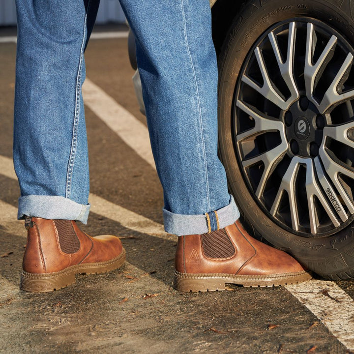 Archer | Steel Toe Leather Chelsea Boots Men - Brown Work Boots