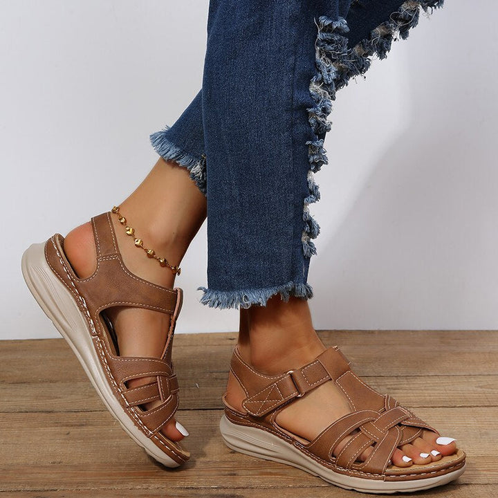 Felicity | Elegant Arch Support Walking Sandals With Buckle Straps