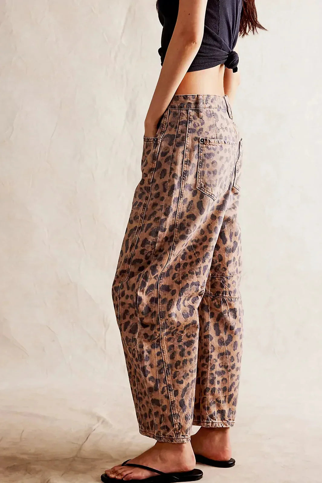 Pandora | Stylish Leopard Print Wide Leg Barrel Jeans Women