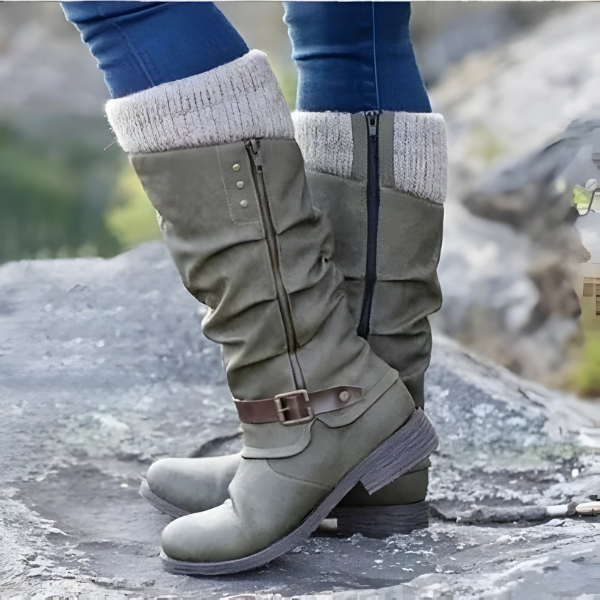 Cordelia | Stylish Mid-Calf Orthopedic Boots With Buckle Detail