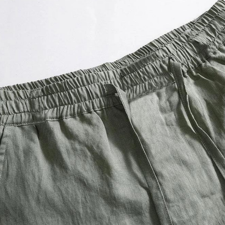 Alicia | Elegant Relaxed Fit Drawstring Linen Trousers