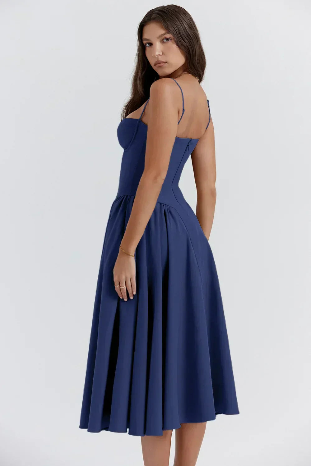 Clara | Elegant Structured Bustier Midi Dress