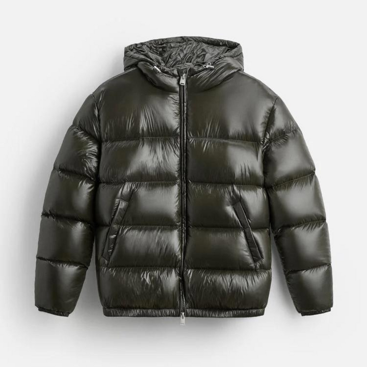 Jackson | Stylish Men's Olive Green Hooded Puffer Jacket