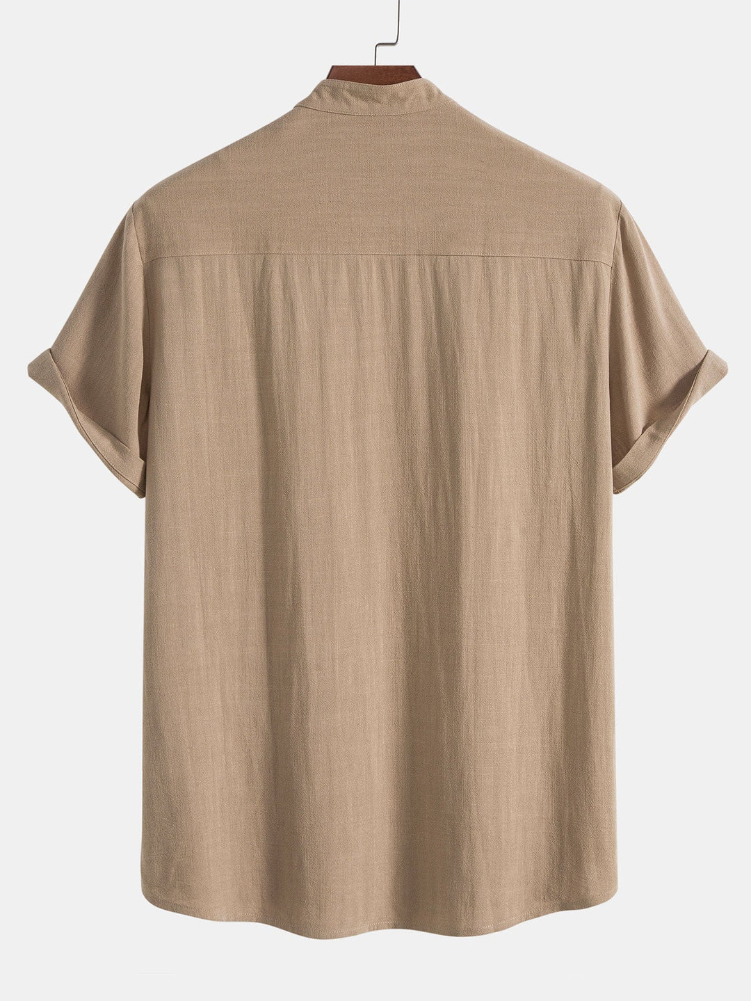 Kai | Relaxed Mandarin Collar Short Sleeve Linen Shirt