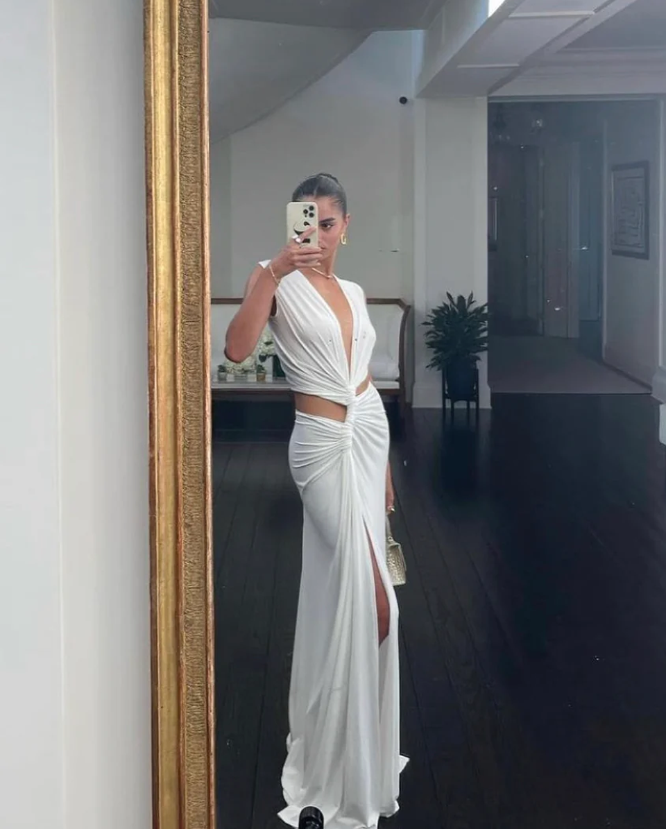 Sybil | Chic Halter V-Neck Cutout Maxi Dress