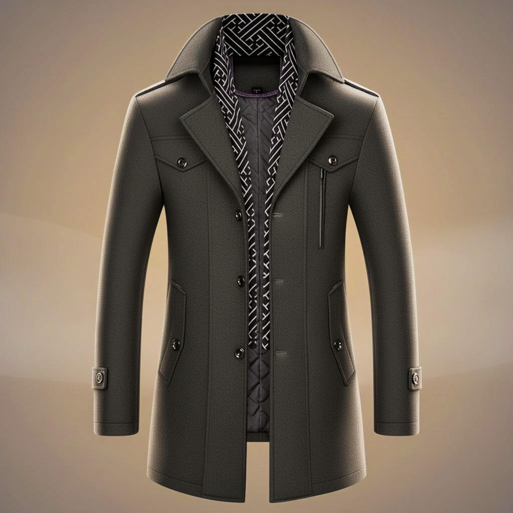 Tessa | Elegant Double-Breasted Virgin Wool Overcoat With Quilted Lining
