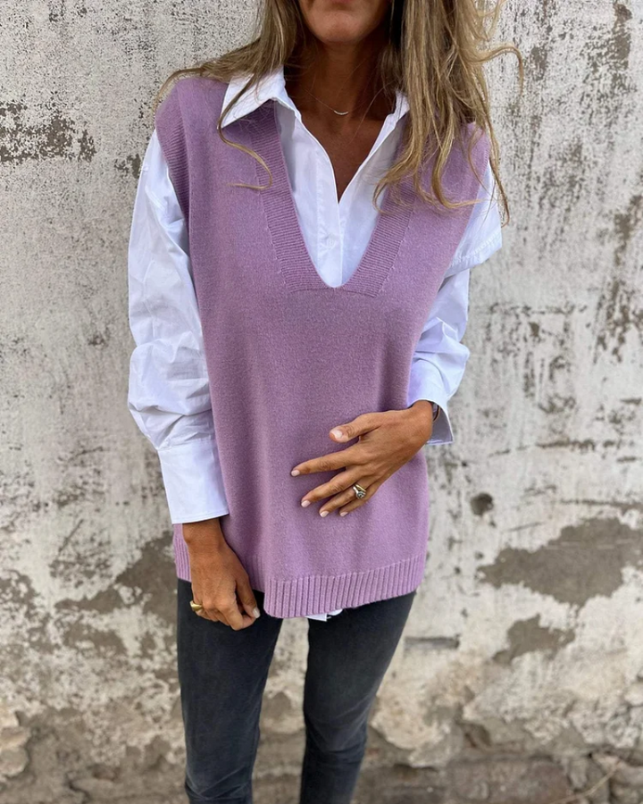 Eloise | Elegant V-Neck Sleeveless Knit Sweater Vest