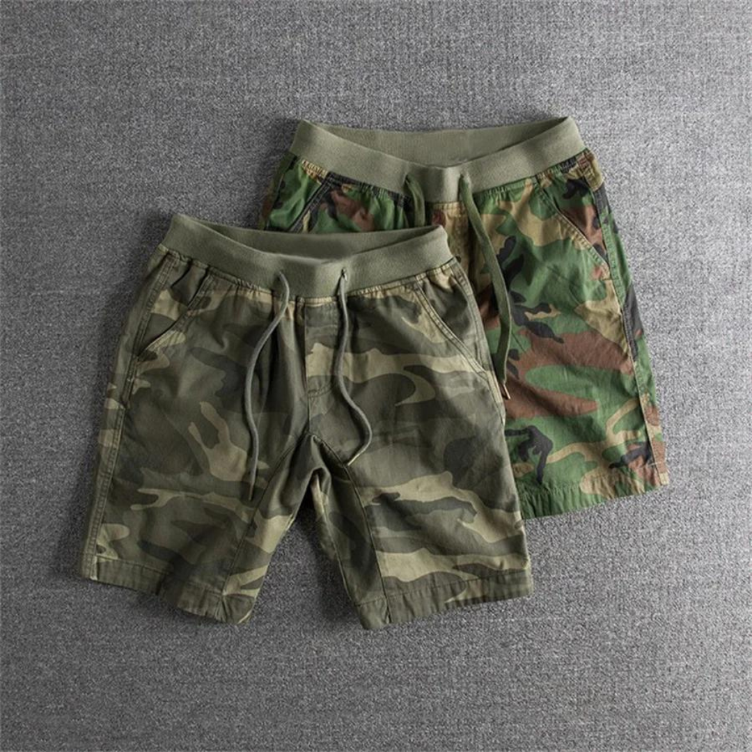 Serena | Stylish Men's Tactical Camo Cargo Shorts With Drawstring