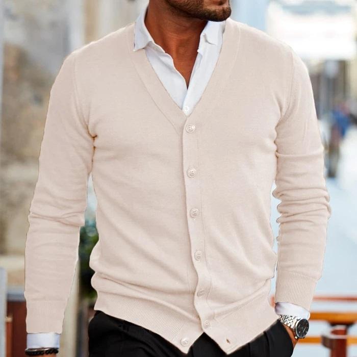 Evelyn | Elegant V-Neck Button Cardigan For Men