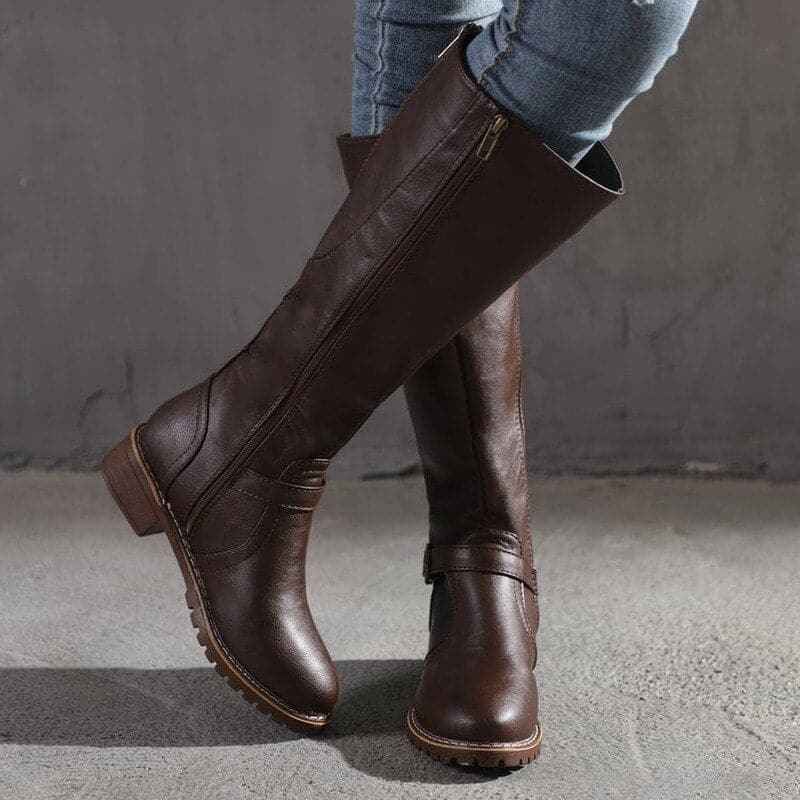 Elizabeth | Classic Buckle Knee-High Boots