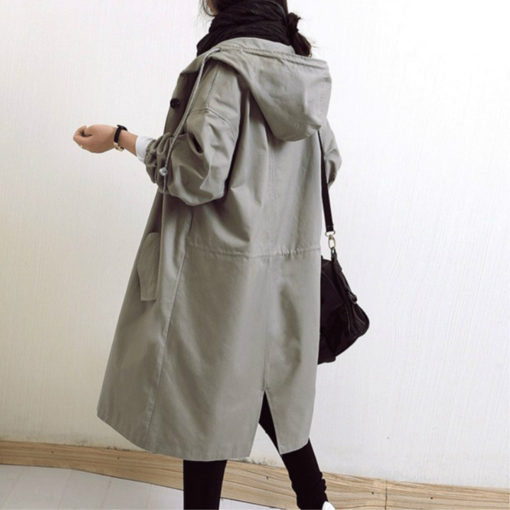 Nina | Chic Hooded Waterproof Trench Coat With Oversized Silhouette