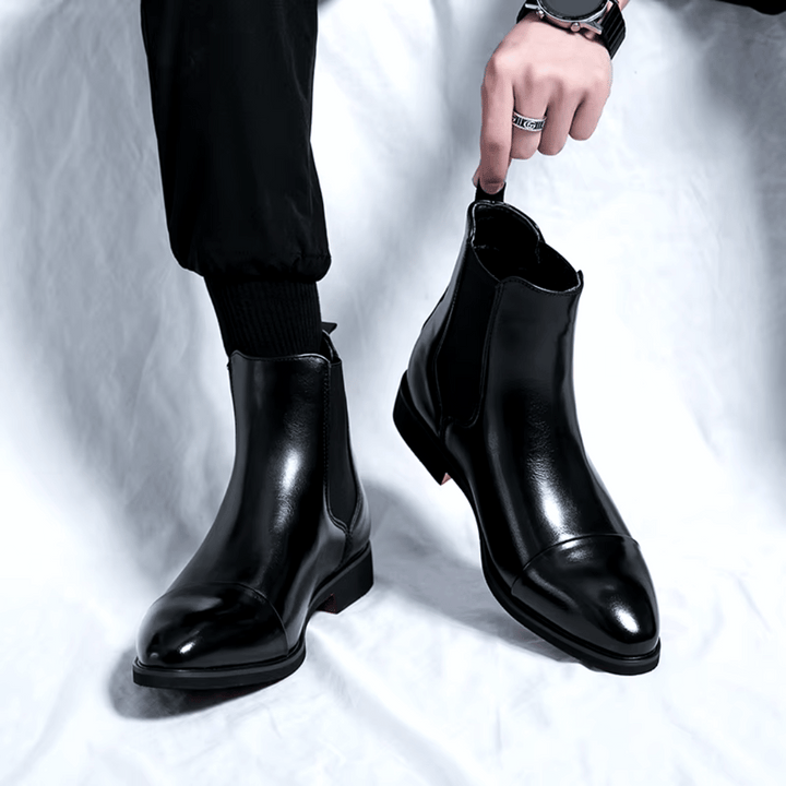 Rosie | Elegant Premium Leather Chelsea Boots With Red Sole Detail