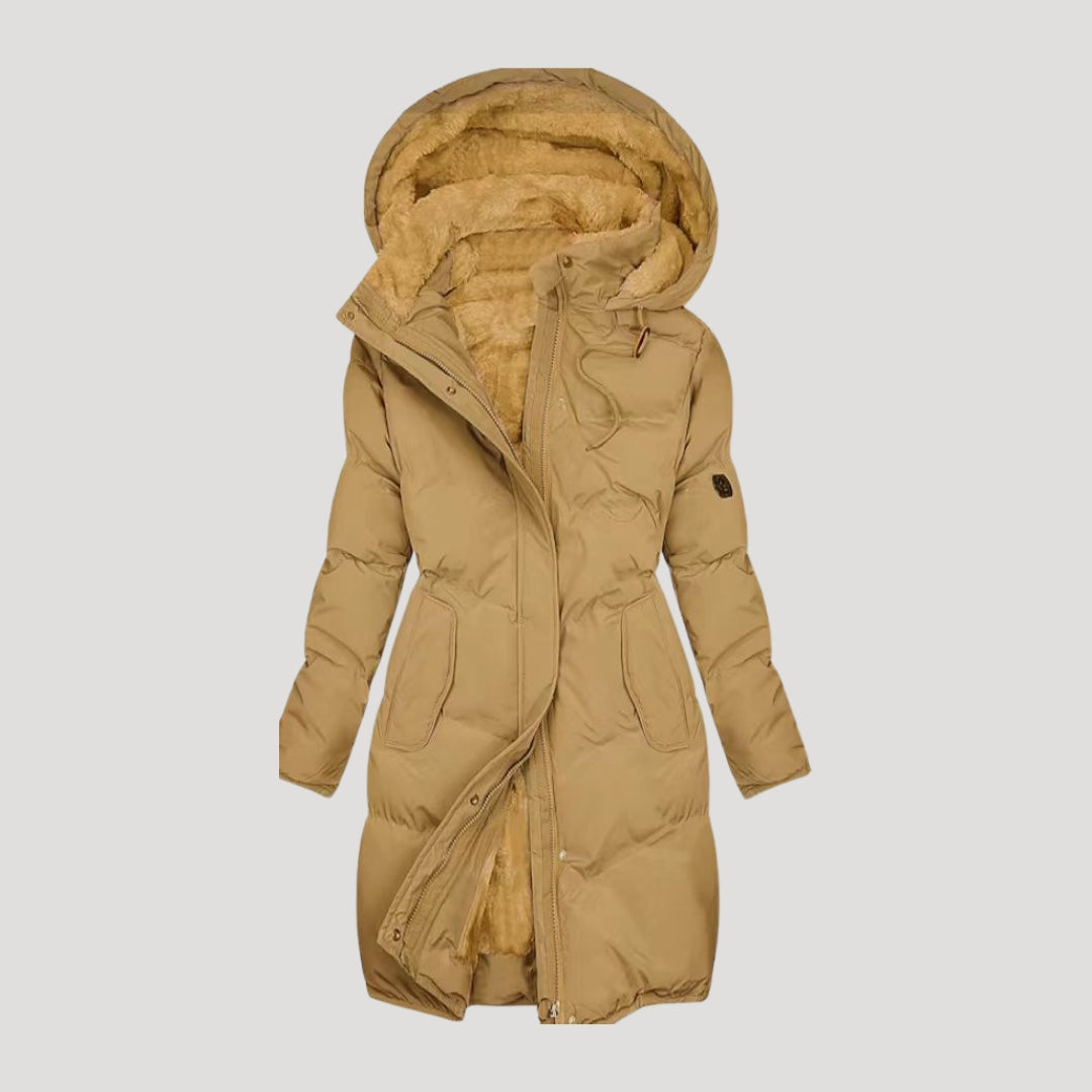 Margot | Chic Hooded Faux Fur Lined Long Puffer Coat