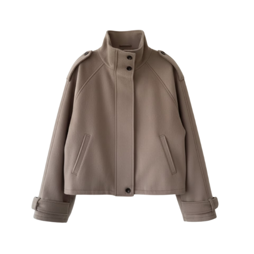 Imogen | Elegant Stand Collar Wool Jacket With Button Details