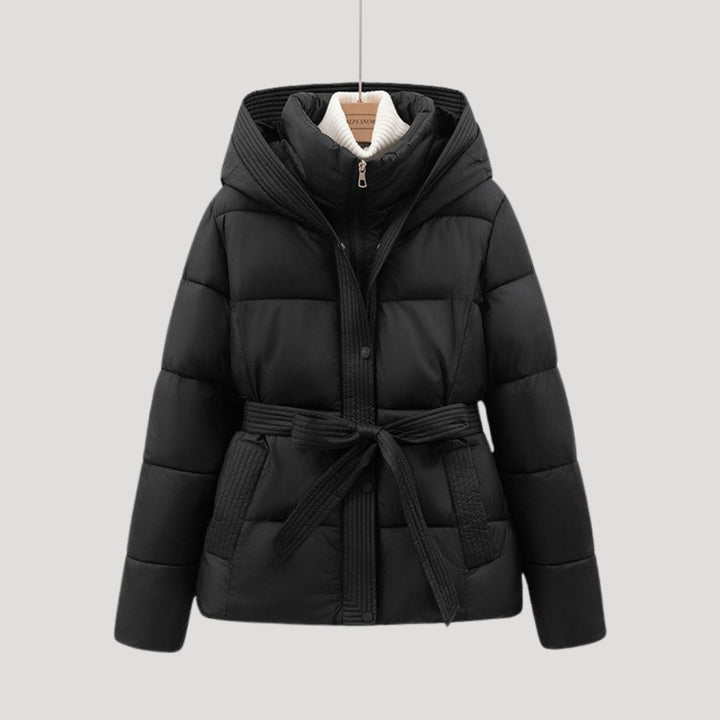 Margot | Stylish Belted Hooded Puffer Jacket With Quilted Design