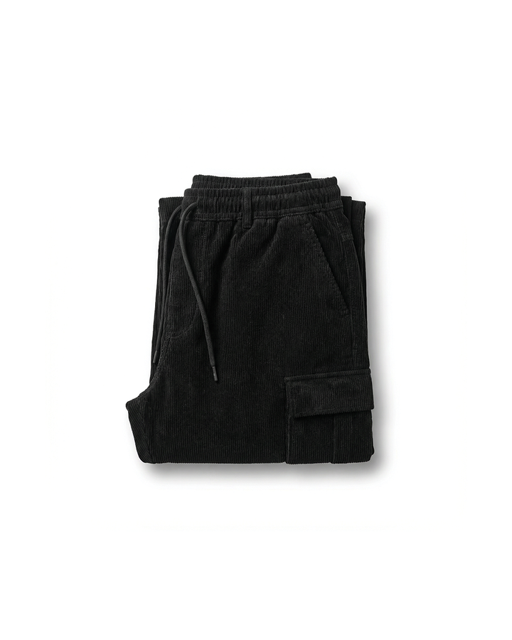 Iris | Stylish Corduroy Cargo Joggers With Drawstring
