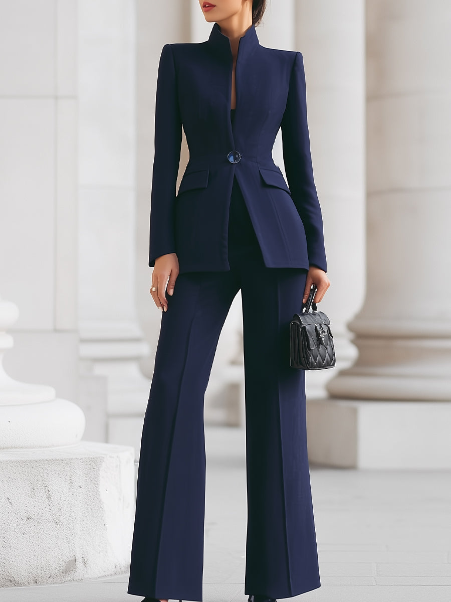 Talia | Elegant Tailored Blazer & Wide Leg Trouser Suit Set