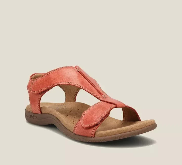 Finola | Elegant Black Leather Orthopedic Sandals With Arch Support