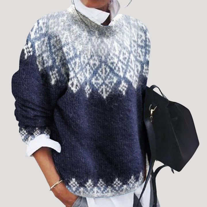 Quinn | Stylish Fair Isle Nordic Crew Neck Sweater