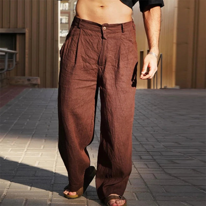 Elyse | Effortless Wide Leg Linen Pants With Pleated Waistband