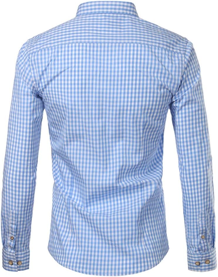 Imogen | Stylish Light Blue Gingham Short Sleeve Button-Down Shirt