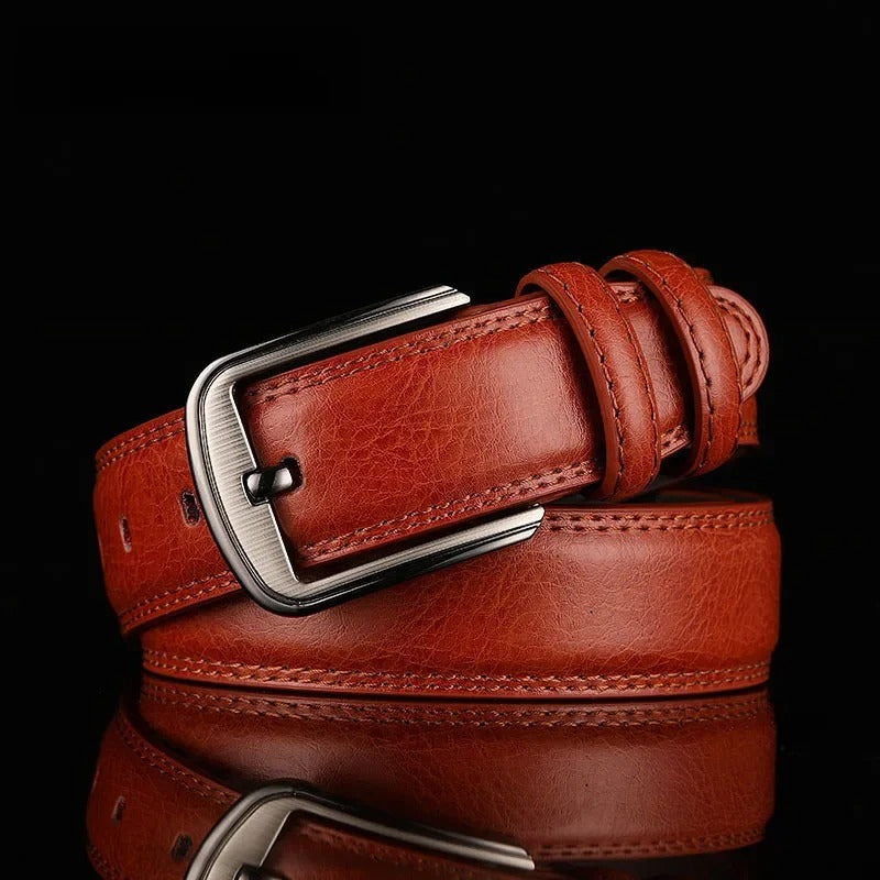 Zoe | Sleek Brown Leather Belt With Polished Buckle