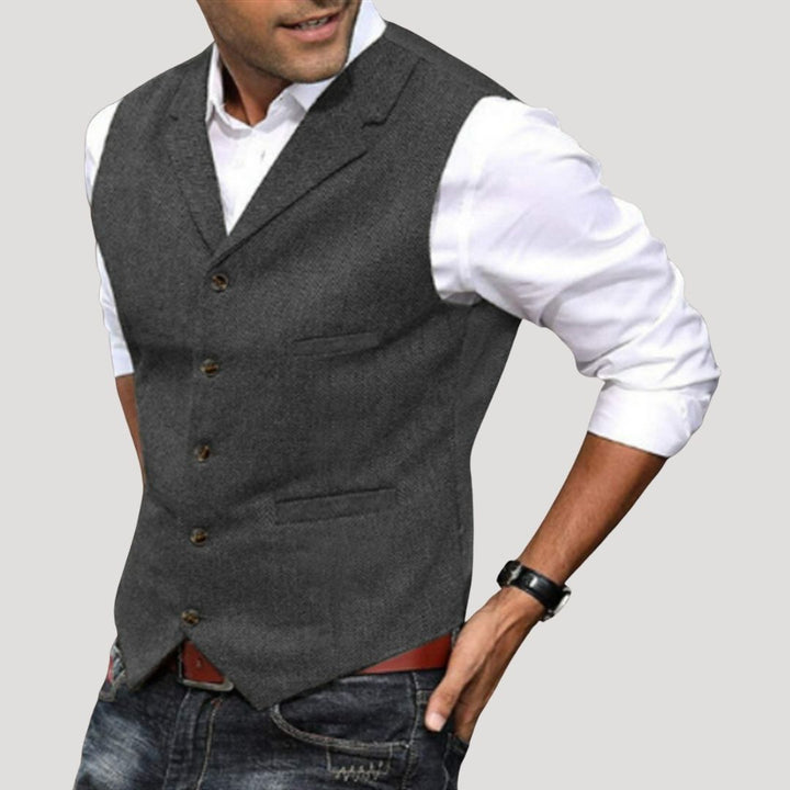 Hannah | Elegant Lapel Tweed Waistcoat For Men